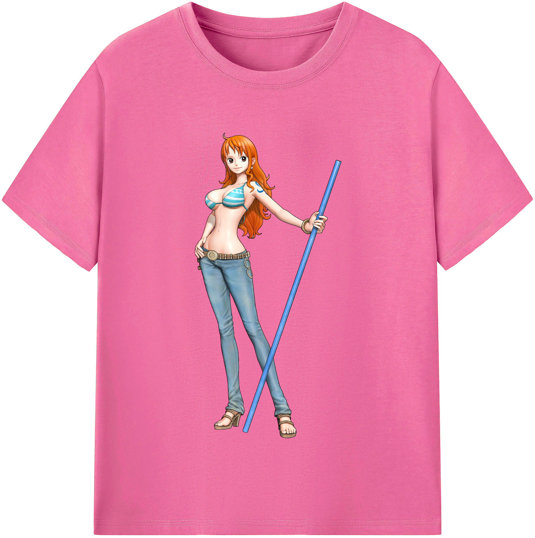 （画像用） ワンピース ナミ ONE PIECE Nami レディースカジュアルプリントTシャツ（綿100％）